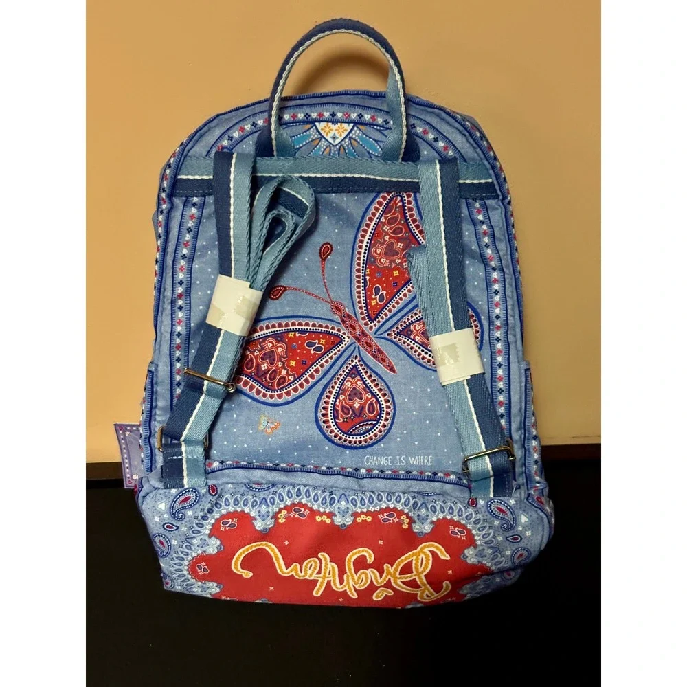 NWT Brighton Bandana Love Backpack  Blue Paisley Butterfly D30343